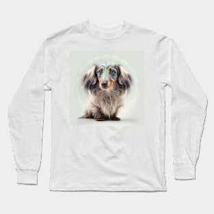 A Fractal Design of A Miniature Wire Hair Dachshund Long Sleeve T-Shirt